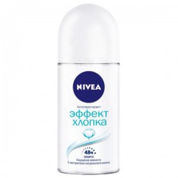 Дезодорант-антиперспирант, Nivea (Нивея) 50 мл арт. 84473 эффект хлопка шариковый