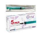 Шприц, 5 мл р. 0.8ммх40мм 21G 10 шт трехкомпонентный с иглой